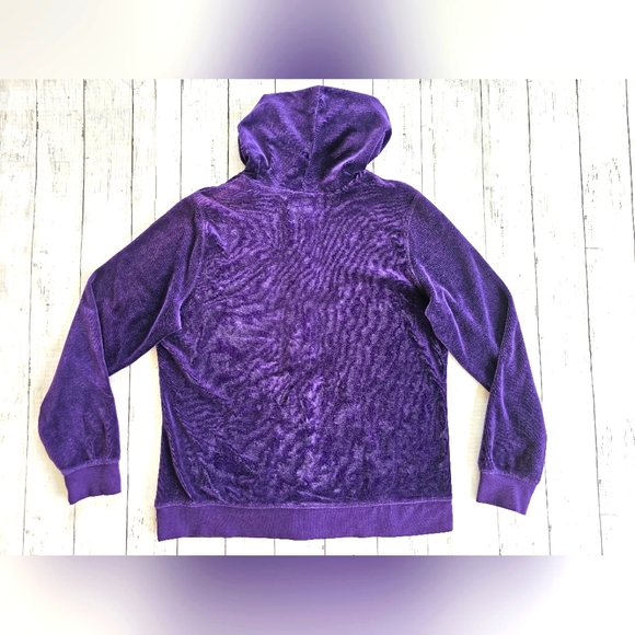 Made for Life Velour Velvet Purple Zip up Hoodie Jacket Super Soft & Cozy - Picture 2 of 5